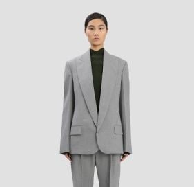 Sculptural Sleeve Jacket In Light Grey Melange Victoria Beckham Inc at Victoria Beckham